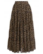 Falda midi de gasa con estampado animal Wild Side