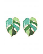 Pendientes de hoja verde