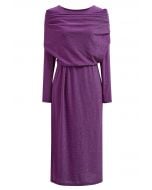 Vestido midi de dos piezas con efecto falso Shimmery Thread en color morado